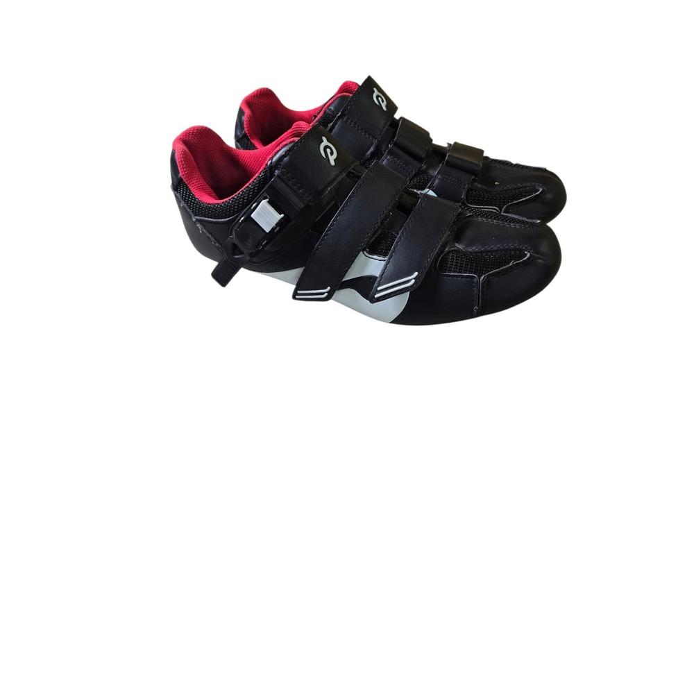 Peloton Cycling Shoes Black Red White EU 41 With Look Delta Cleats Indoor Bike - Picture 3 of 6